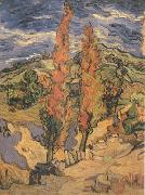 Two Poplars on a Road through the Hills (nn04) Vincent Van Gogh